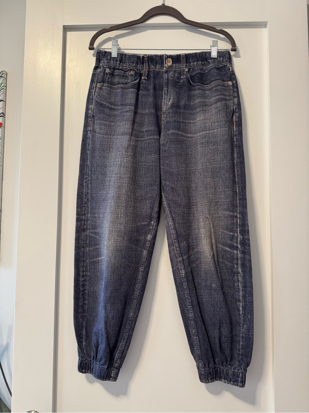 rag & bone Miramar ORIGINAL jogger. Navy Heathered Pull-On Pants